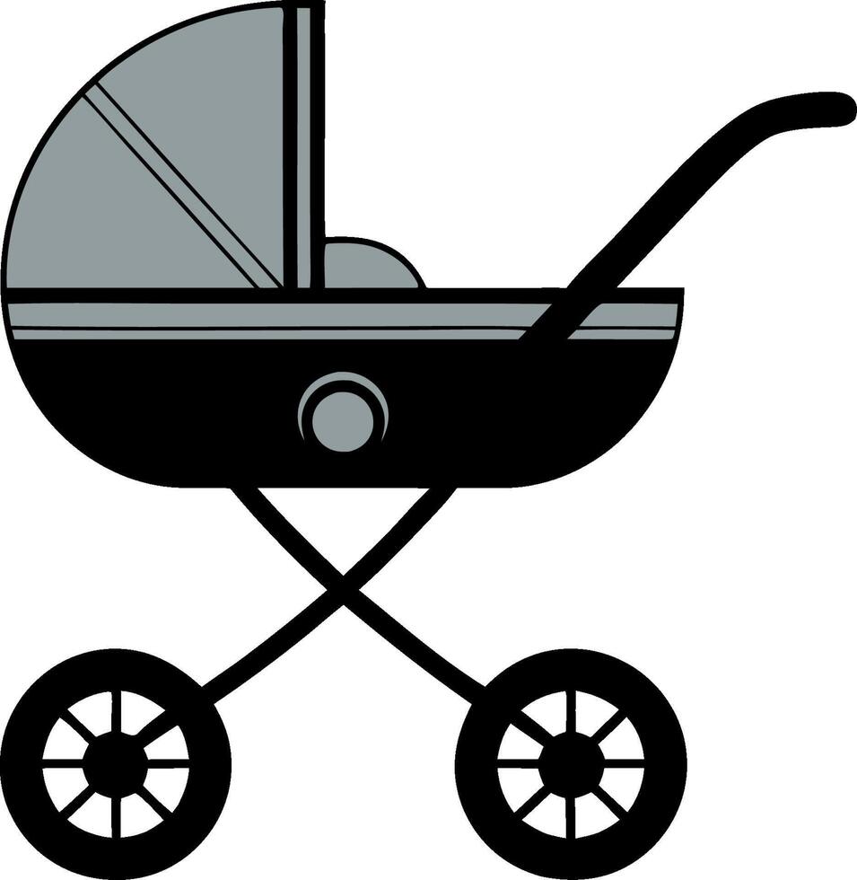 Baby Stroller Illustration for Nursery Decor and Design Projects vector