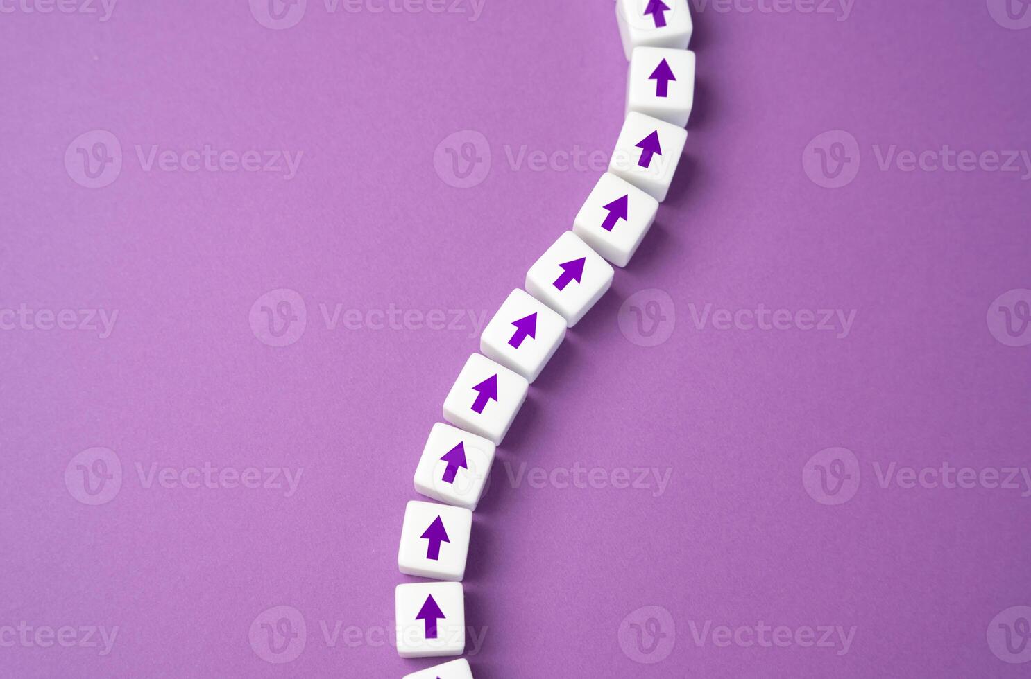 A chain of arrows. Move forward. Step by step. Set a target and find ways to achieve it. Motivation, self-development. New opportunities. Pave way. photo