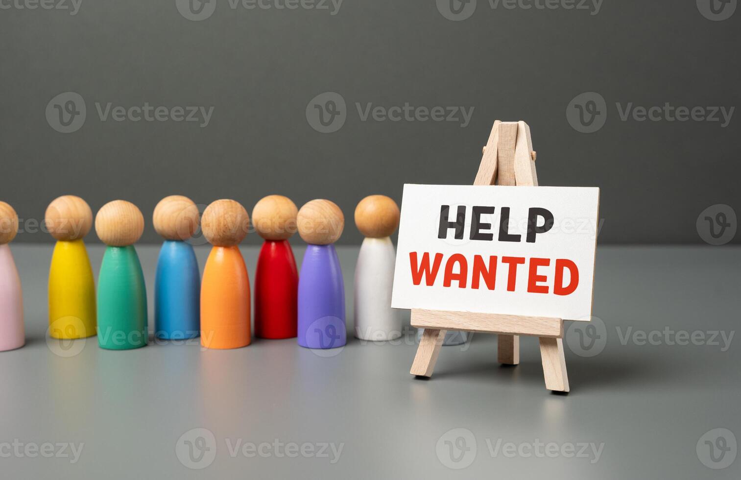 Queue and help wanted sign. Job candidates. Simplification of procedures for accepting foreign workers. Opening of new jobs. Attract investors who provide financial support. Hiring workers photo