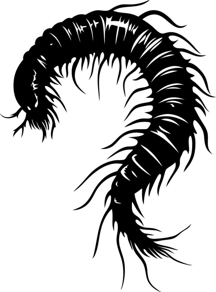 Intricate Black Worm Illustration for Design and Tattoo Art vector