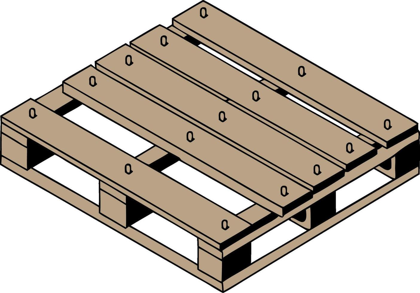 Wooden Pallet Illustration for Warehouse and Shipping Design vector
