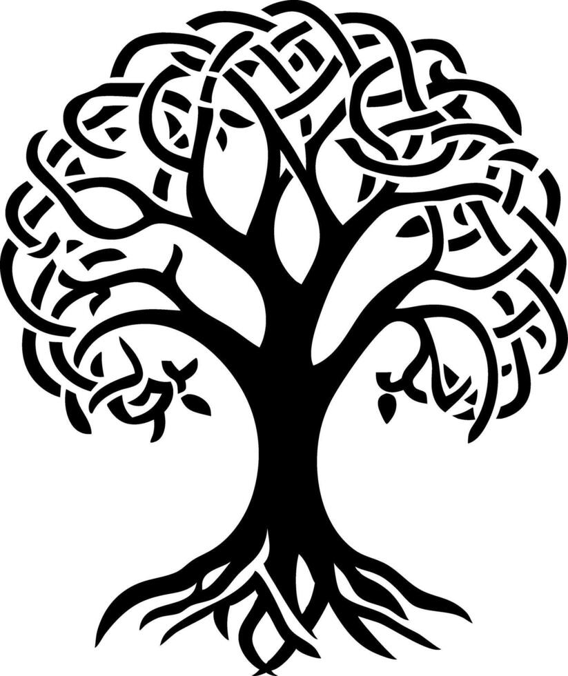 Intricate Celtic Tree of Life Design for Tattoos and Home Decor vector