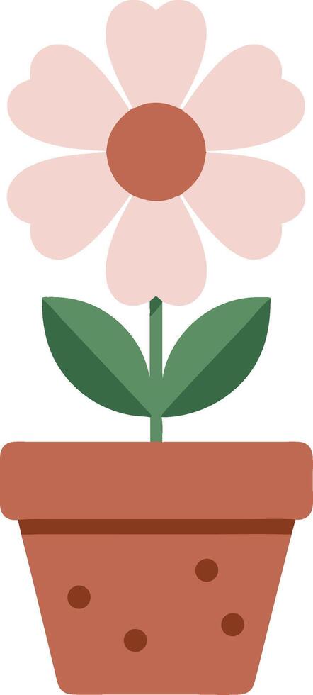 Cute Pink Flower in Terracotta Pot Illustration for Decoration and Craft Projects vector