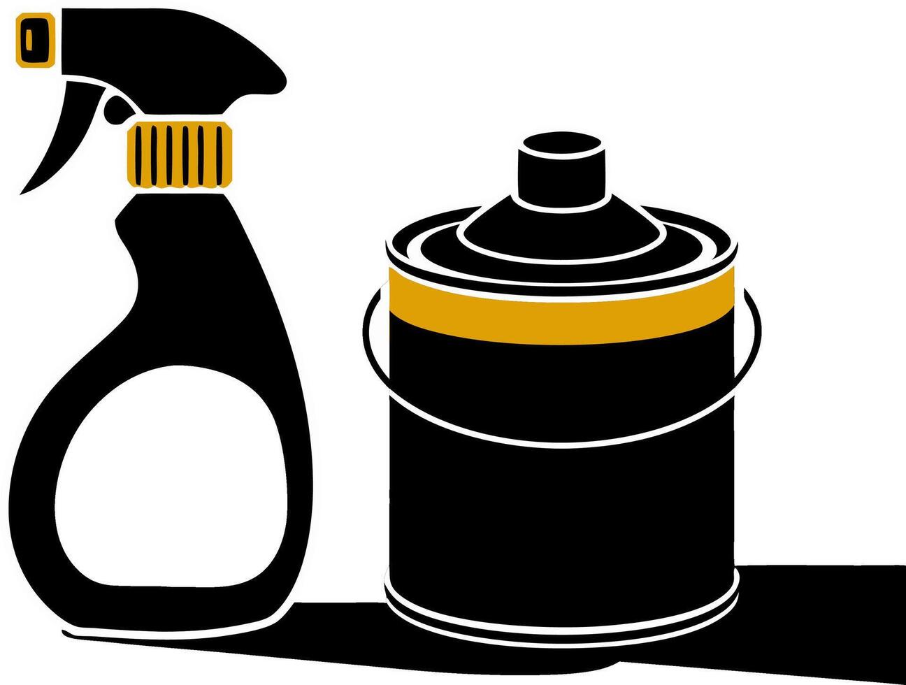 Illustration of Cleaning Spray Bottle with Paint Can for Home Maintenance vector