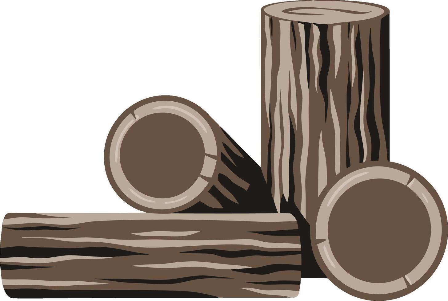Realistic Wooden Logs Stack Illustration for Nature and Craft Design vector