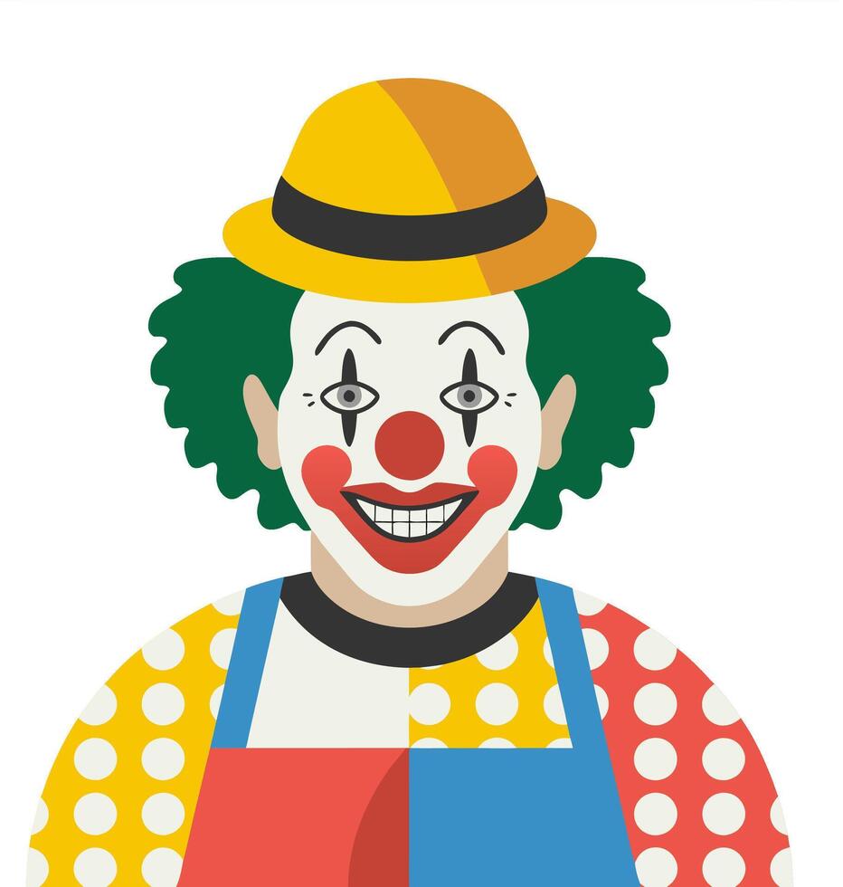Colorful Clown Face Illustration with Playful Expression vector