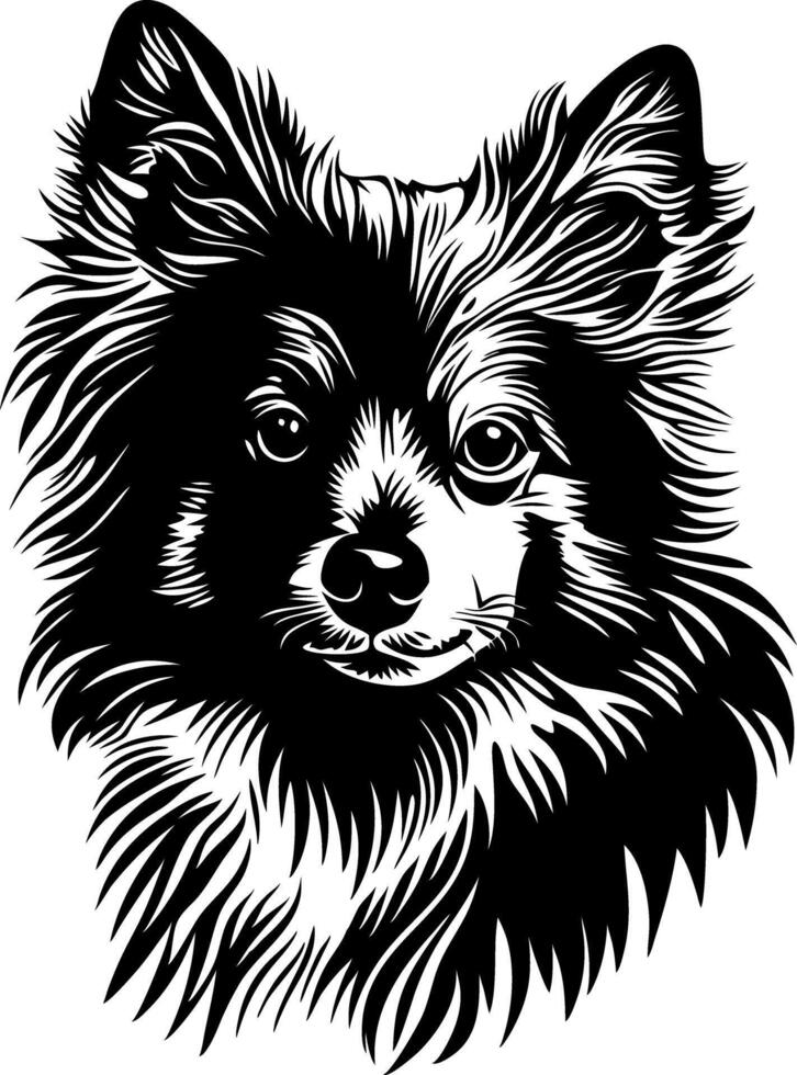 Stylized Pomeranian Dog Silhouette for Artwork and Design vector
