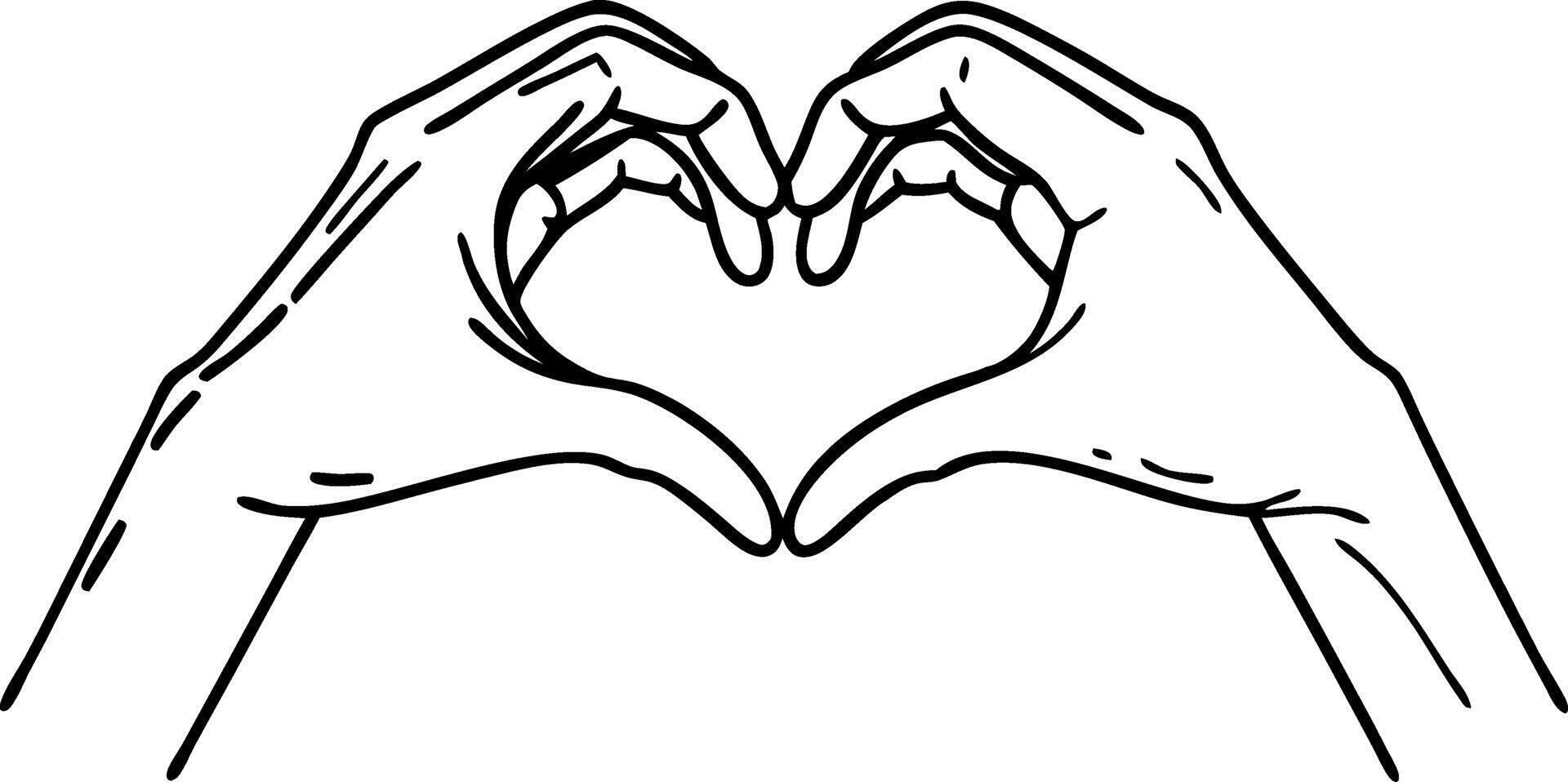 Hand Gesture Heart Symbol Illustration for Love and Connection vector