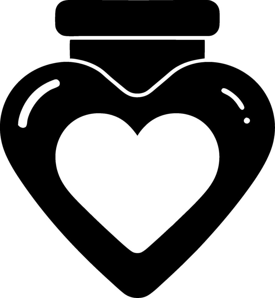 Heart Shaped Jar Love Symbol Minimal Design vector