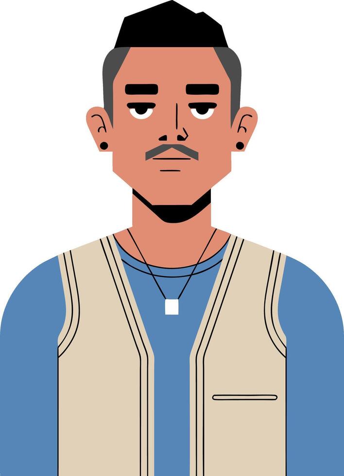 Modern Male Portrait Illustration Art for Fashion and Design Projects vector