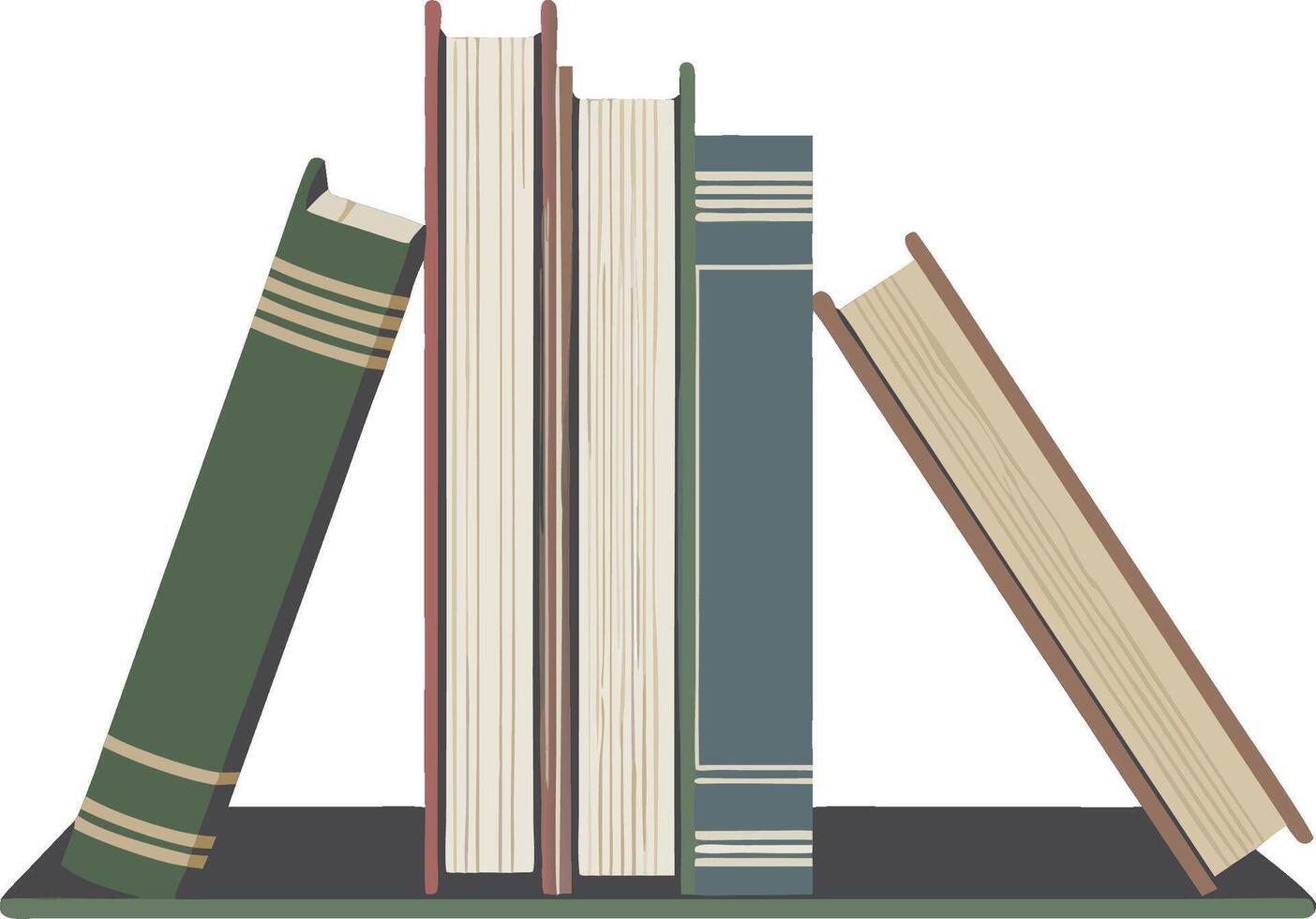 Elegant Bookshelf Illustration with Classic Books for Educational Design vector