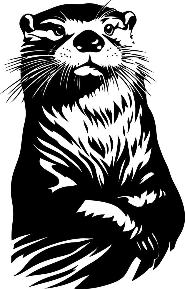 Majestic Otter Silhouette Art for Tattoos and Design vector