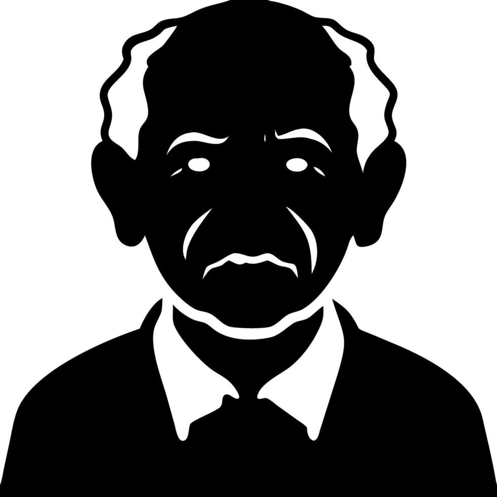 Elderly Man Silhouette Art for Design and Illustration vector