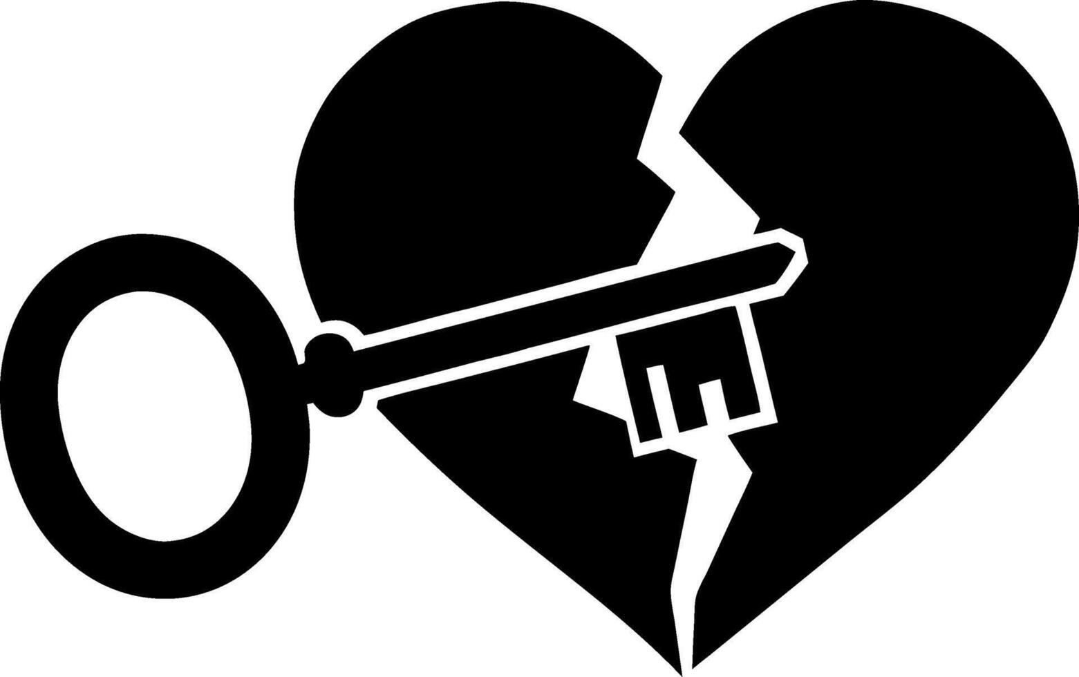 Heartbreak Keyhole Symbol for Relationship Concepts and Designs vector
