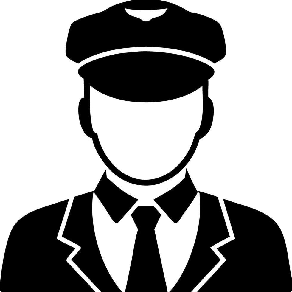 Pilot Uniform Silhouette Illustration for Aviation Themes vector