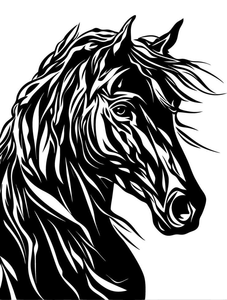Majestic Horse Head Illustration for Design and Art Projects vector