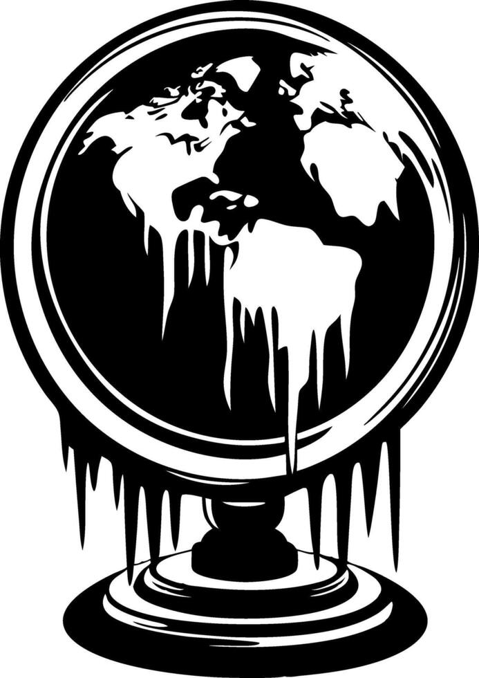 Melting Earth Globe Illustration Climate Change Symbol vector