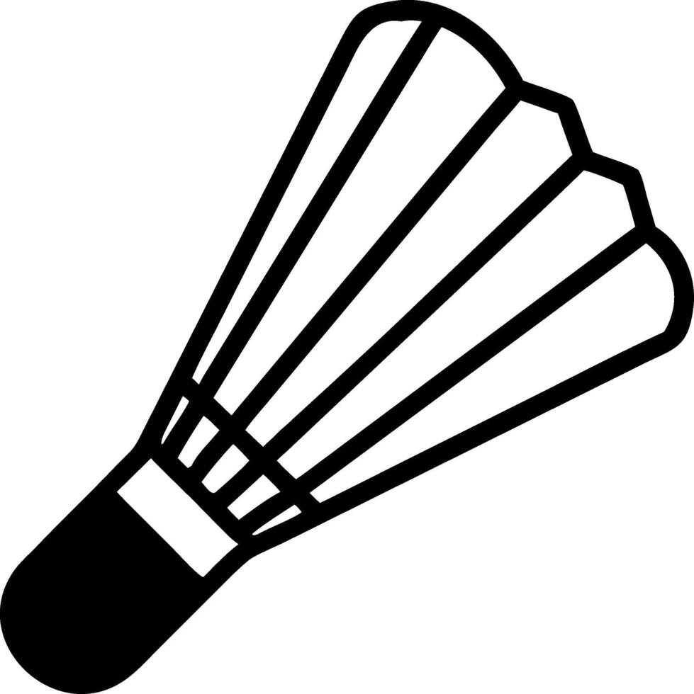 Black Silhouette Badminton Shuttlecock Illustration for Sports and Design Projects vector