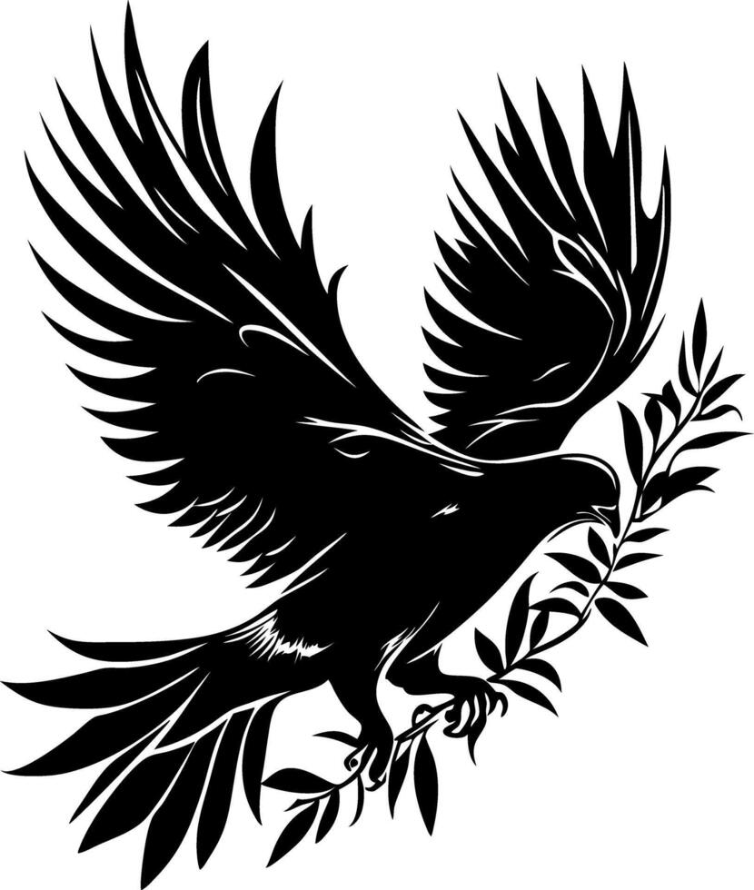 Majestic Eagle Holding Olive Branch Symbolizing Peace and Strength vector