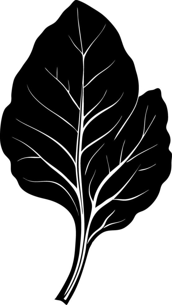 Black Leaf Silhouette Botanical Illustration for Art and Design Projects vector