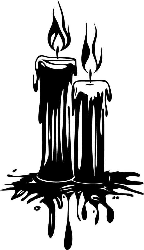 Dripping Melting Candles Art for Tattoos and Decorative Designs vector