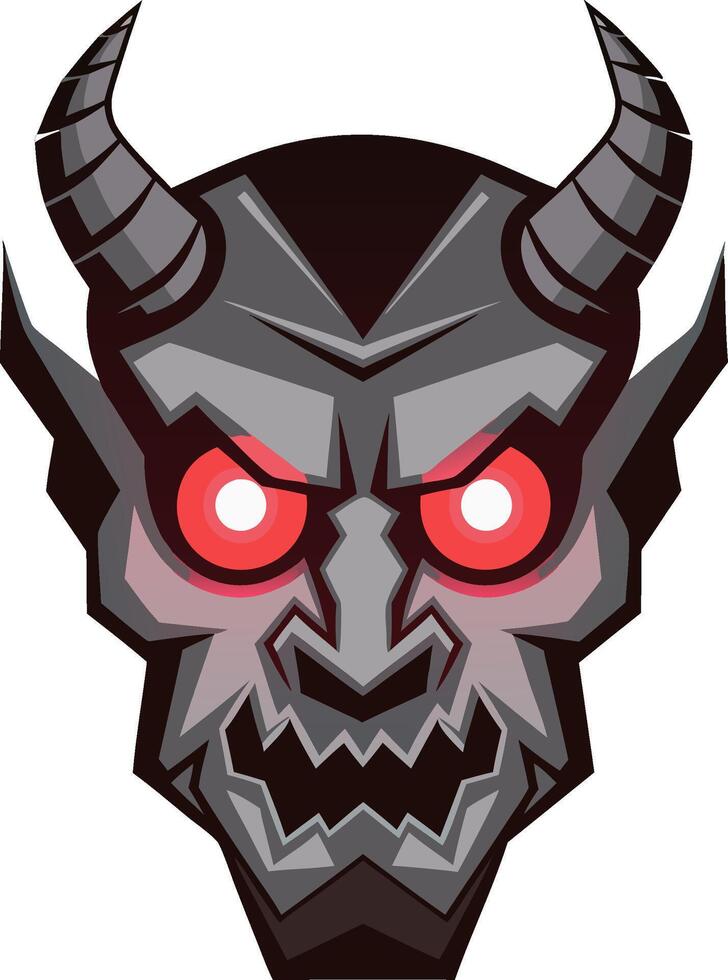 Fierce Demon Head Art for Tattoos and Gaming Logos vector