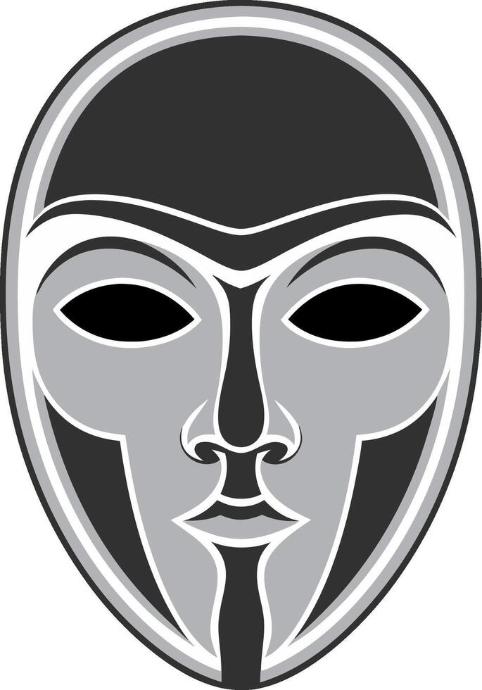 Intricate Black and White Mask Design for Art and Decor Projects vector