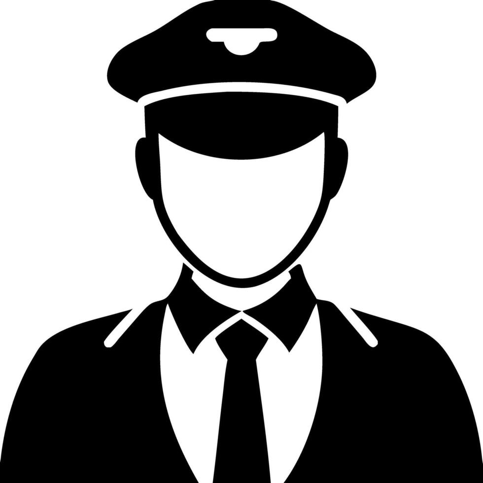 Pilot Uniform Silhouette for Aviation Themes and Design Projects vector