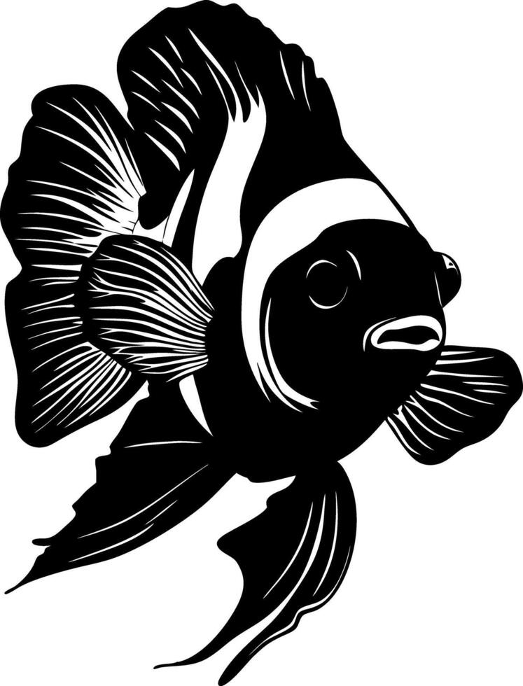 Elegant Black Goldfish Design for Artistic Projects and Tattoos vector