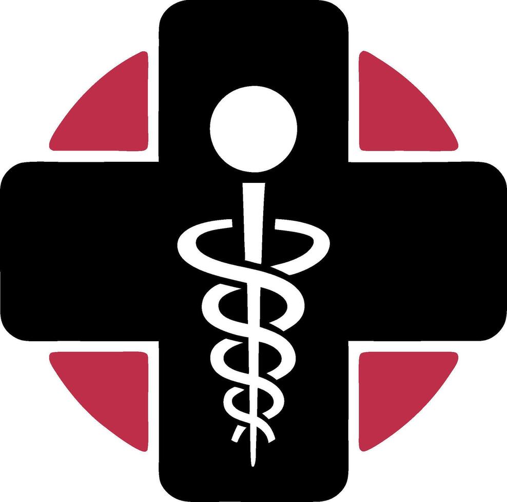 Medical Cross with Caduceus Symbol Healthcare Illustration for Branding and Design vector