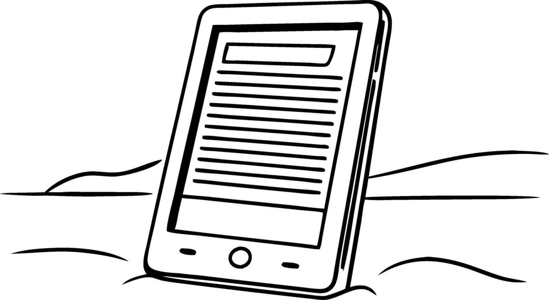 Ereader on Beach Sand Minimalist Illustration for Digital Reading Concepts vector