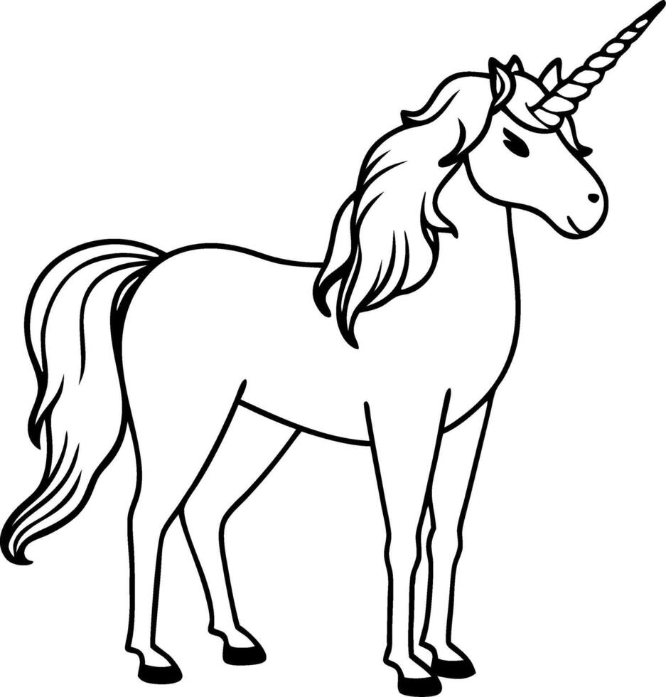 Majestic Unicorn Illustration for Fantasy Art and Coloring Books vector