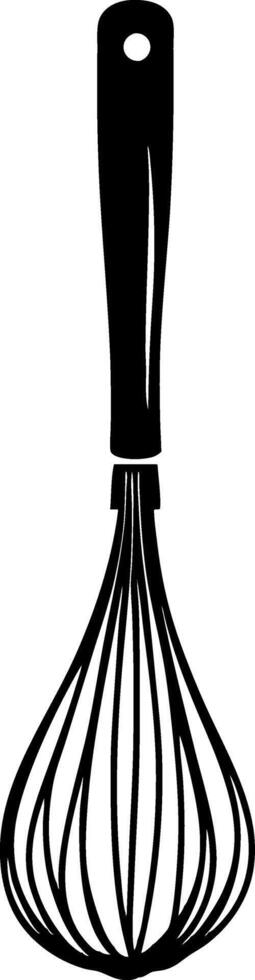 Black Kitchen Whisk Illustration for Culinary Design or Craft Projects vector