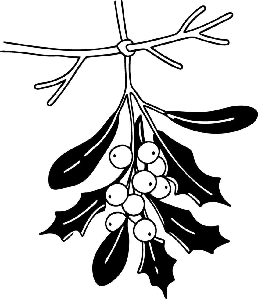 Mistletoe Christmas Illustration for Holiday Decoration and Design vector
