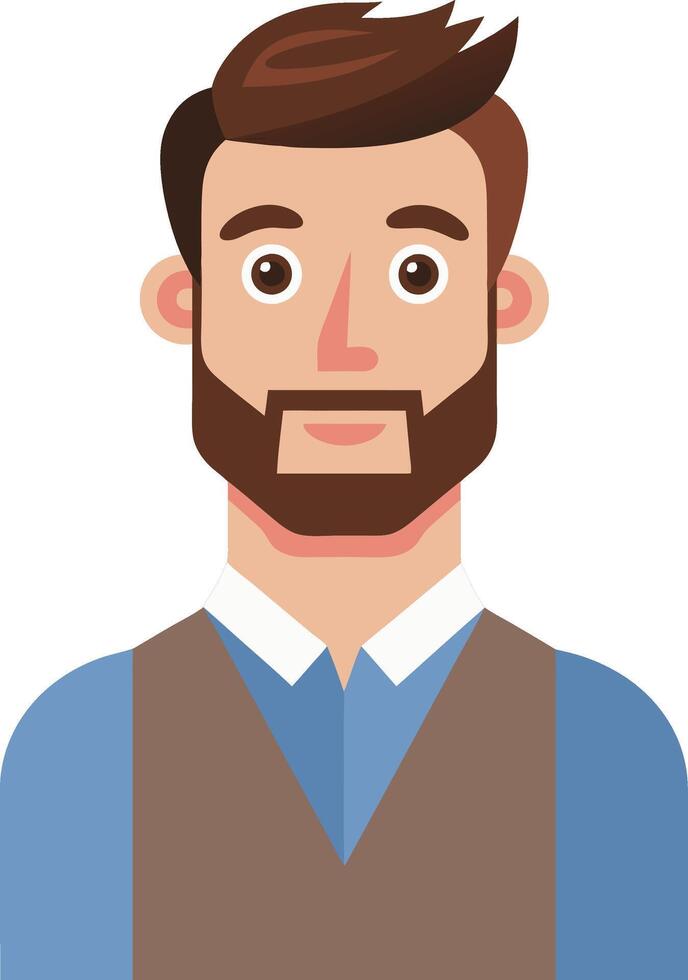 Illustration of Bearded Man Character Design for Avatar Profiles vector