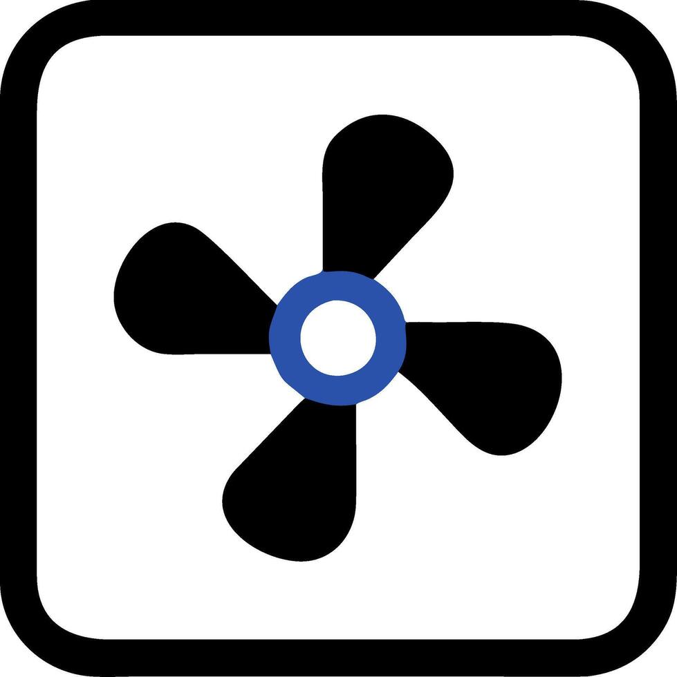 Illustration of Black Fan in Square Frame for Graphic Design and UI Elements vector