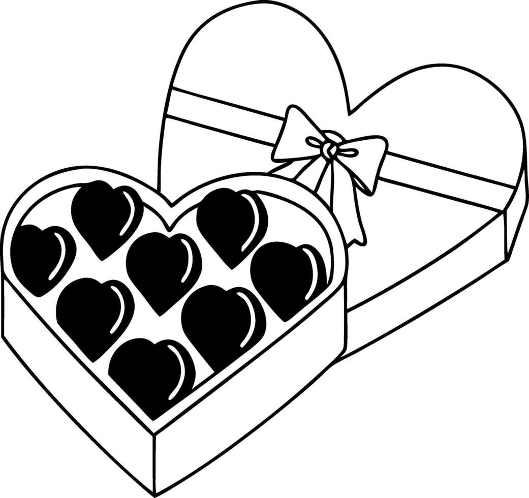 Heart Shaped Chocolate Box Illustration for Valentine's Day and Romance vector