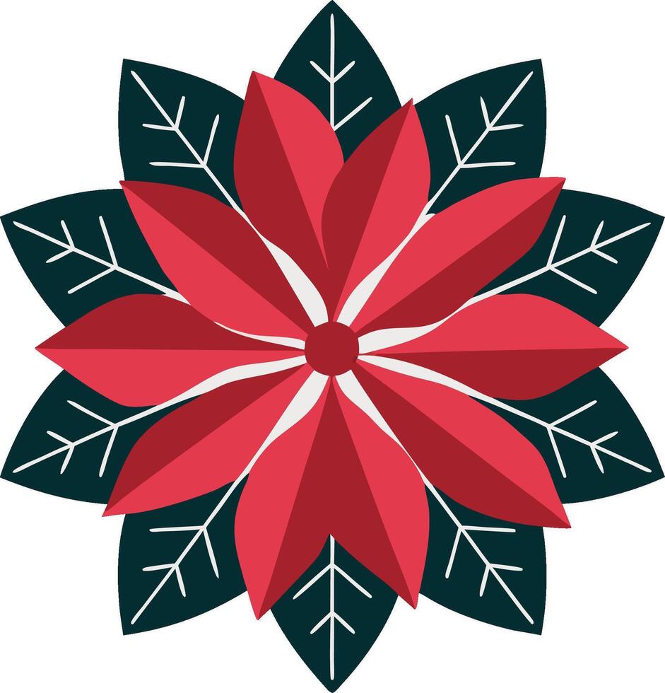 Vibrant Poinsettia Flower for Holiday Decoration and Design vector