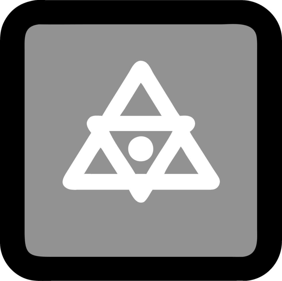 Geometric Triangle Symbol with Circle in Black Square Design vector