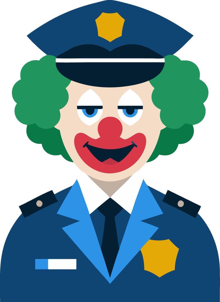 Clown Policeman Cartoon Character Illustration for Humor and Creativity vector
