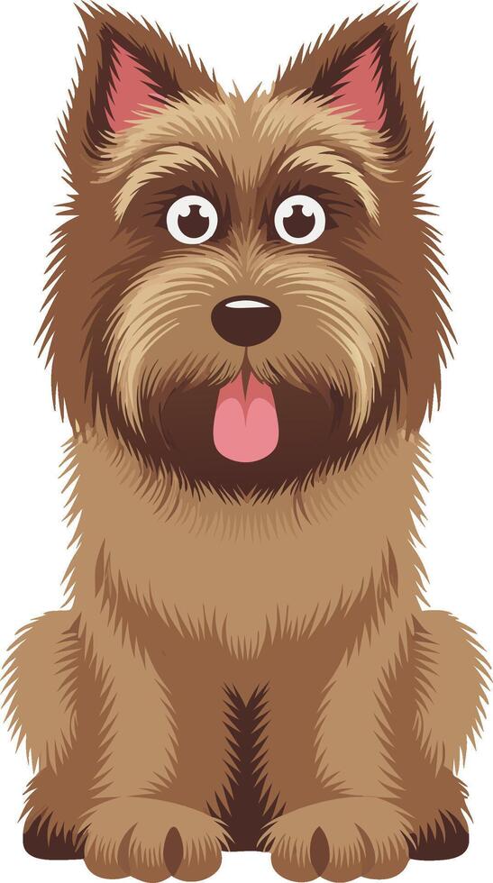Cute Brown Terrier Dog Illustration with Tongue Out for Pet Lovers Art vector
