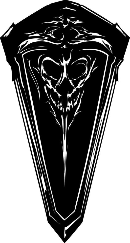 Gothic Skull Shield Art for Tattoos and Graphic Design vector