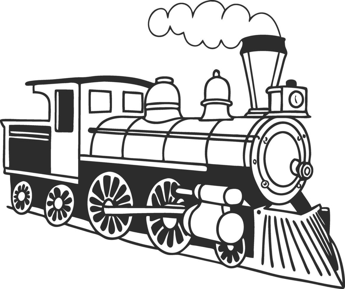 Vintage Steam Locomotive Illustration for Art and Design Projects vector