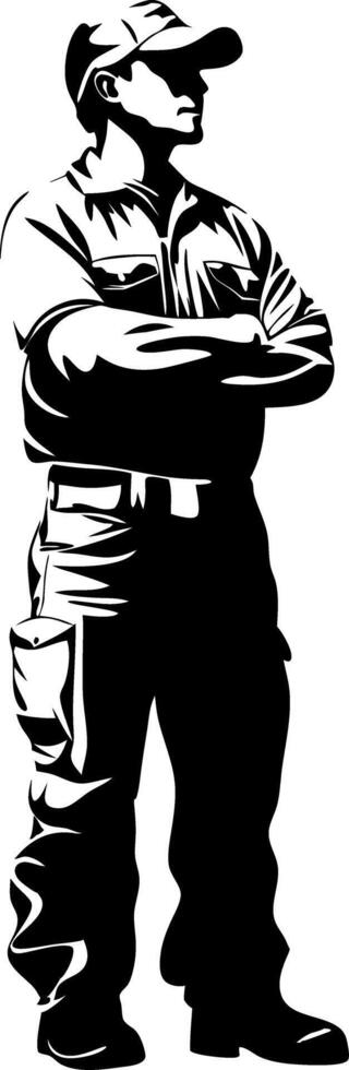 Silhouette of Confident Man in Casual Workwear for Design Projects vector