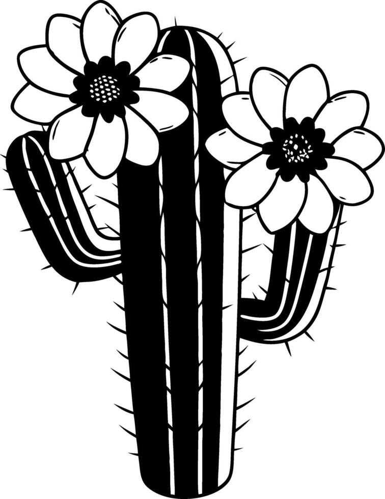 Blooming Cactus Illustration for Nature Inspired Designs vector