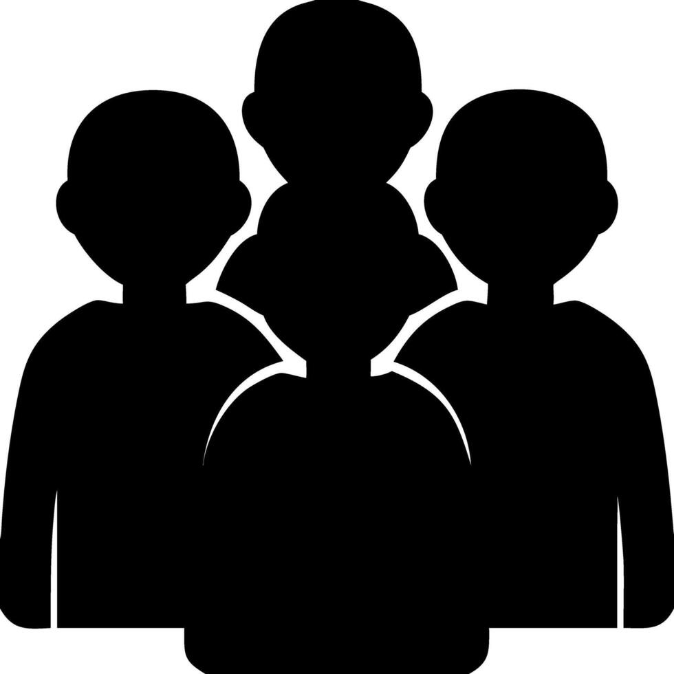 Silhouette Group of People for Community and Teamwork Concepts vector