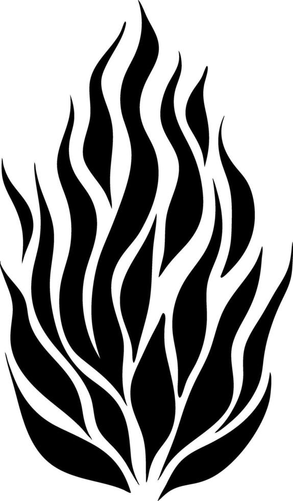 Bold Black Flame Silhouette for Tattoo and Decorative Design vector