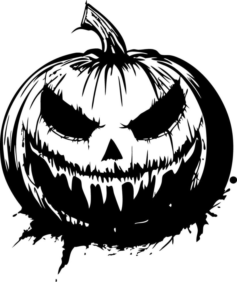 Scary Halloween Pumpkin Face Art for Spooky Decor and Design Projects vector