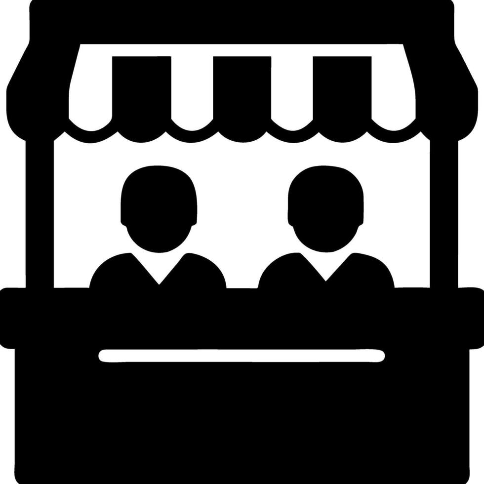 Market Stall Silhouette for Business Promotion and Design Projects vector