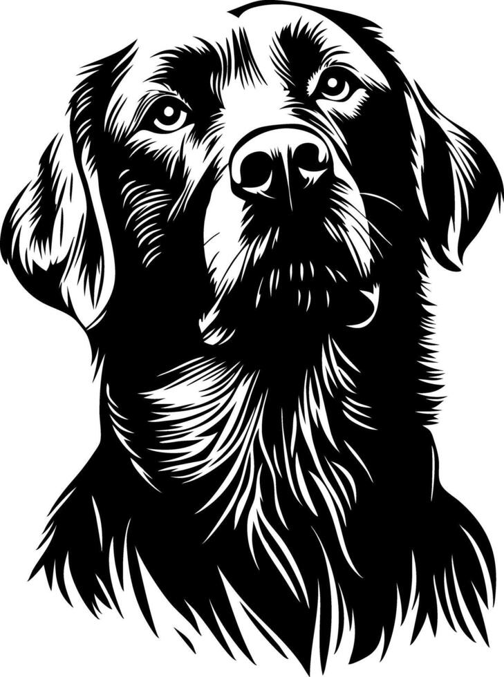 Labrador Retriever Portrait Black and White Illustration for Design and Art Projects vector